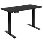 Scrivania elettrica regolabile in altezza, Mogano/Nero, Postazione singola, 122 cm L x 61 cm P