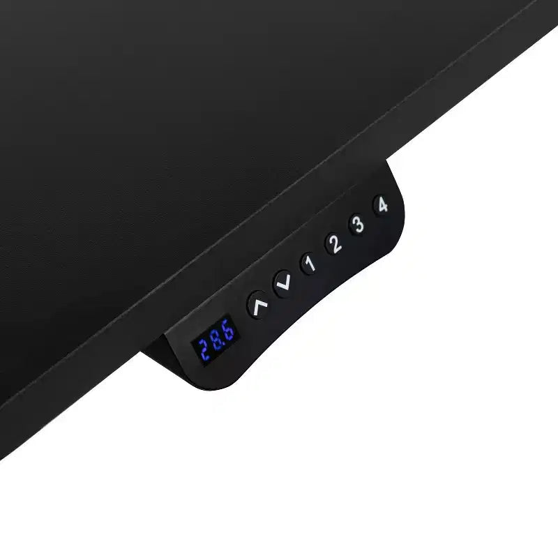Scrivania elettrica regolabile in altezza, Mogano/Nero, Postazione singola, 122 cm L x 61 cm P