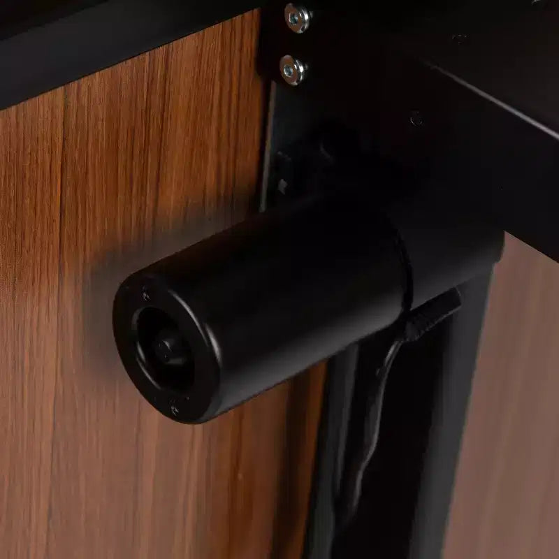 Scrivania elettrica regolabile in altezza, Mogano/Nero, Postazione singola, 122 cm L x 61 cm P