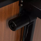 Scrivania elettrica regolabile in altezza, Mogano/Nero, Postazione singola, 122 cm L x 61 cm P