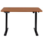 Scrivania elettrica regolabile in altezza, Mogano/Nero, Postazione singola, 122 cm L x 61 cm P