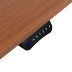 Scrivania elettrica regolabile in altezza, Mogano/Nero, Postazione singola, 122 cm L x 61 cm P