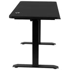 Scrivania elettrica regolabile in altezza, Mogano/Nero, Postazione singola, 122 cm L x 61 cm P