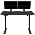Scrivania elettrica regolabile in altezza, Mogano/Nero, Postazione singola, 122 cm L x 61 cm P