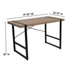 Console Tavolo Marrone con Struttura in Metallo Nero, Montaggio da 1 Persona