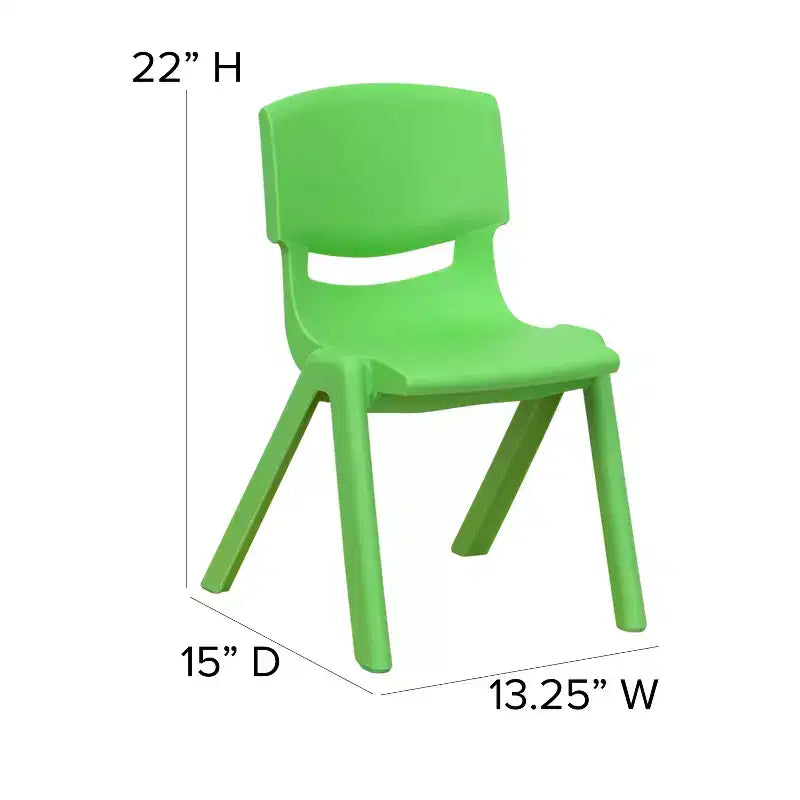 Sedia Scolastica Impilabile in Plastica Confezione da 10 | Blu / Verde / Naturale / Rosso | Posti a sedere: 10