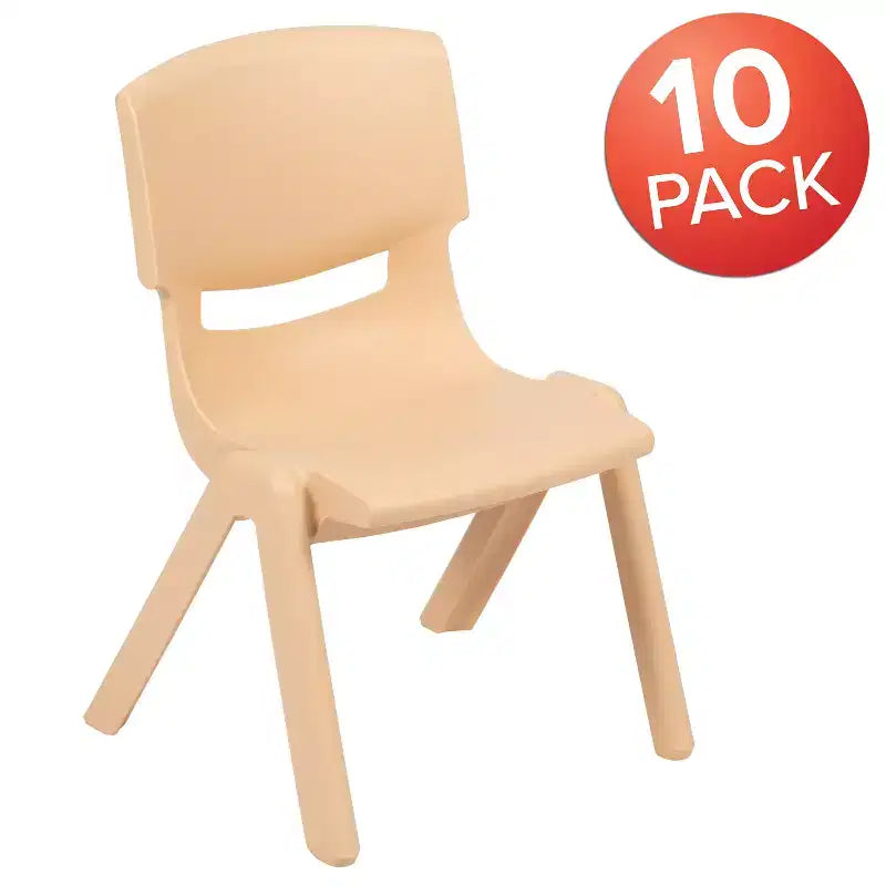 Sedia Scolastica Impilabile in Plastica Confezione da 10 | Blu / Verde / Naturale / Rosso | Posti a sedere: 10