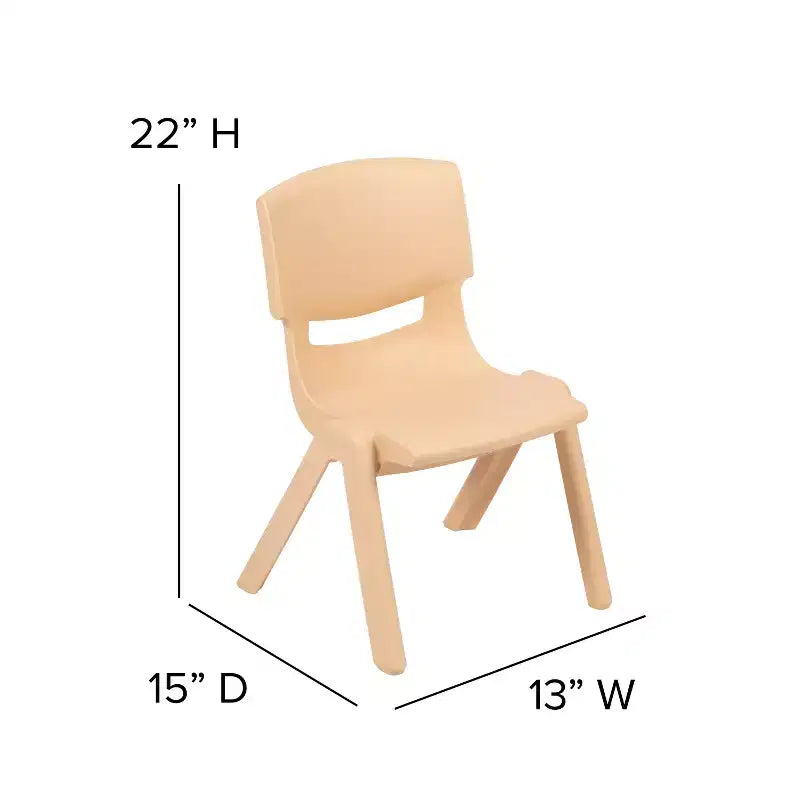 Sedia Scolastica Impilabile in Plastica Confezione da 10 | Blu / Verde / Naturale / Rosso | Posti a sedere: 10