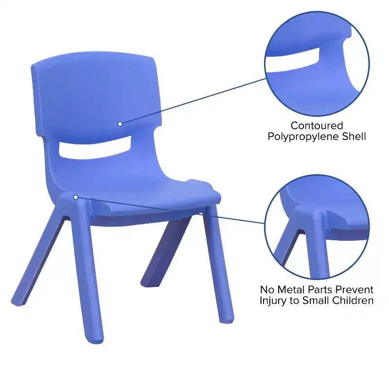 Sedia Scolastica Impilabile in Plastica Confezione da 10 | Blu / Verde / Naturale / Rosso | Posti a sedere: 10