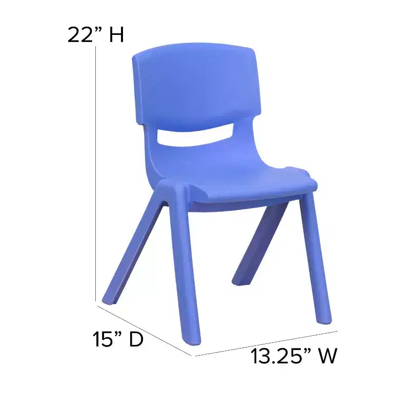 Sedia Scolastica Impilabile in Plastica Confezione da 10 | Blu / Verde / Naturale / Rosso | Posti a sedere: 10