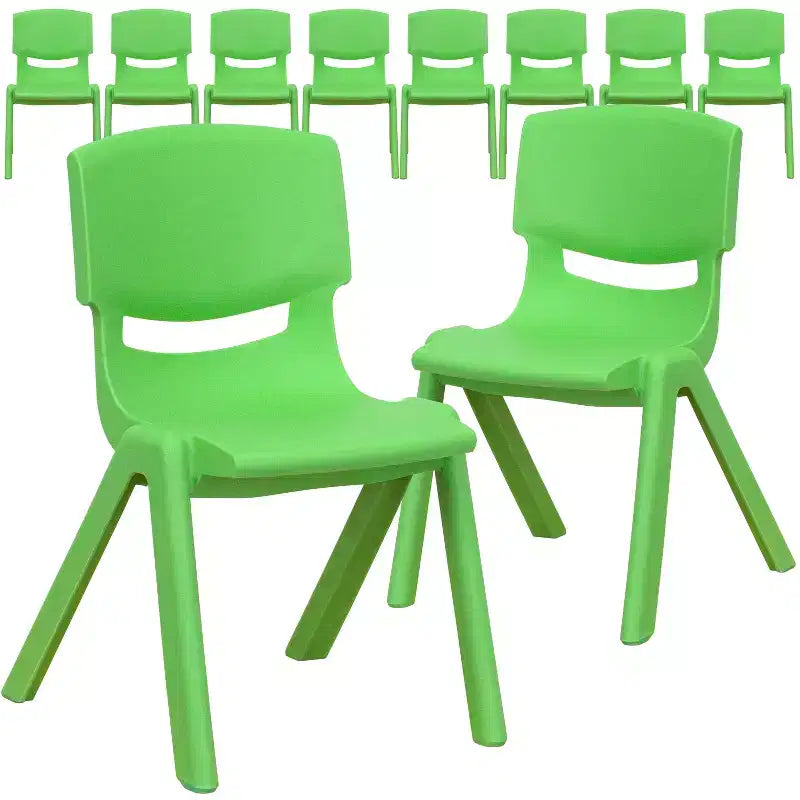 Sedia Scolastica Impilabile in Plastica Confezione da 10 | Blu / Verde / Naturale / Rosso | Posti a sedere: 10