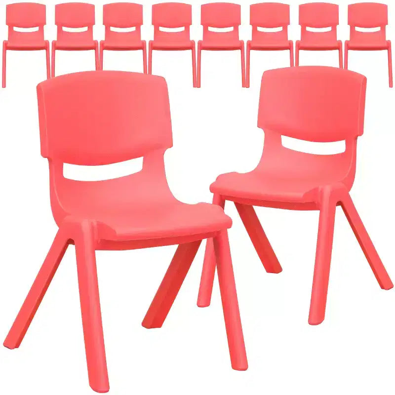 Sedia Scolastica Impilabile in Plastica Confezione da 10 | Blu / Verde / Naturale / Rosso | Posti a sedere: 10