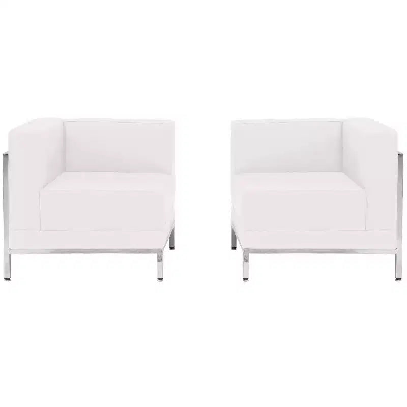 Flash Furniture HERCULES Imagination Series LeatherSoft 2 Piece Corner Chair Set with Ganging Clips