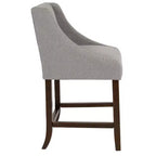 Sgabello da bancone in Leathersoft nero/antracite/grigio chiaro e tessuto, struttura in legno, finiture con borchie, 1 posto