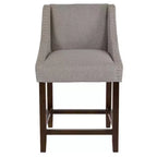 Sgabello da bancone in Leathersoft nero/antracite/grigio chiaro e tessuto, struttura in legno, finiture con borchie, 1 posto
