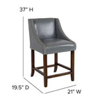 Sgabello da bancone in Leathersoft nero/antracite/grigio chiaro e tessuto, struttura in legno, finiture con borchie, 1 posto