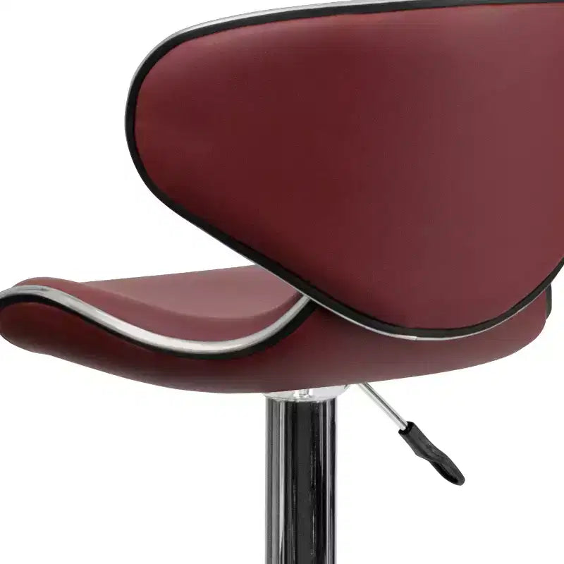 Flash Furniture Sgabello da bar contemporaneo accogliente con schienale medio in vinile, altezza regolabile e base cromata