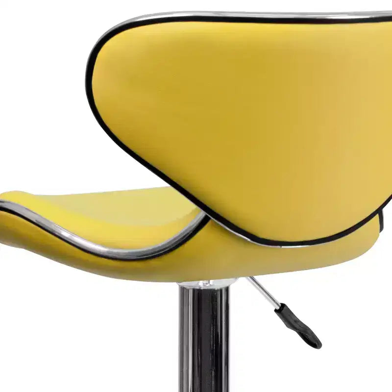 Flash Furniture Sgabello da bar contemporaneo accogliente con schienale medio in vinile, altezza regolabile e base cromata