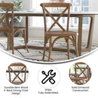 Sedia in legno con schienale a X – Vari colori – 1 posto