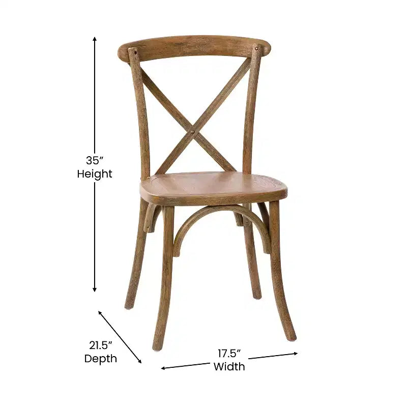 Sedia in legno con schienale a X – Vari colori – 1 posto