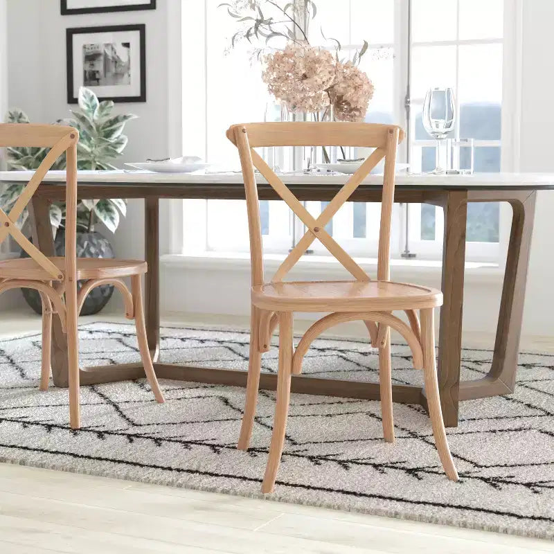Sedia in legno con schienale a X – Vari colori – 1 posto
