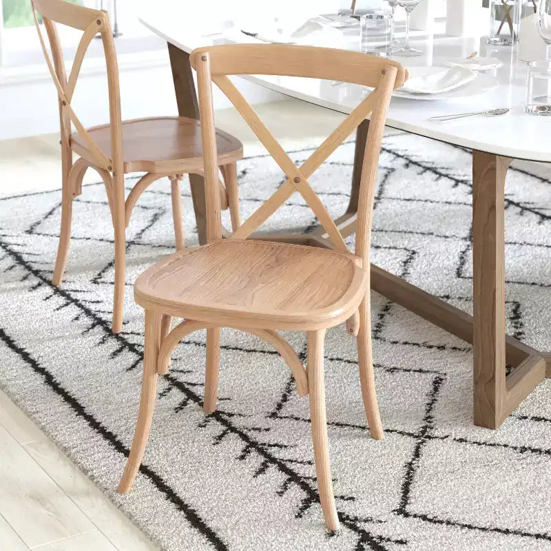 Sedia in legno con schienale a X – Vari colori – 1 posto