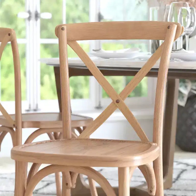 Sedia in legno con schienale a X – Vari colori – 1 posto
