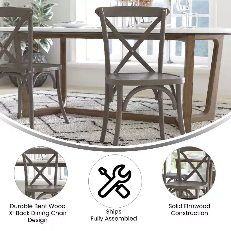 Sedia in legno con schienale a X – Vari colori – 1 posto