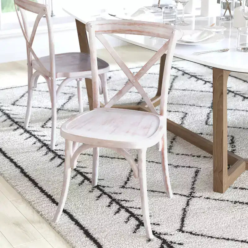 Sedia in legno con schienale a X – Vari colori – 1 posto