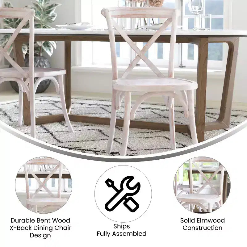 Sedia in legno con schienale a X – Vari colori – 1 posto
