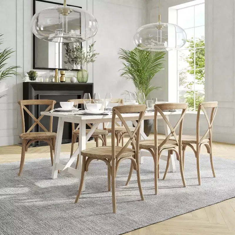 Sedia in legno con schienale a X – Vari colori – 1 posto