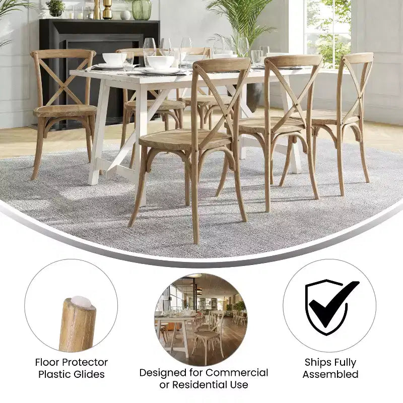 Sedia in legno con schienale a X – Vari colori – 1 posto