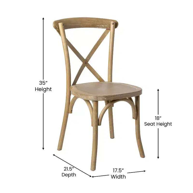 Sedia in legno con schienale a X – Vari colori – 1 posto