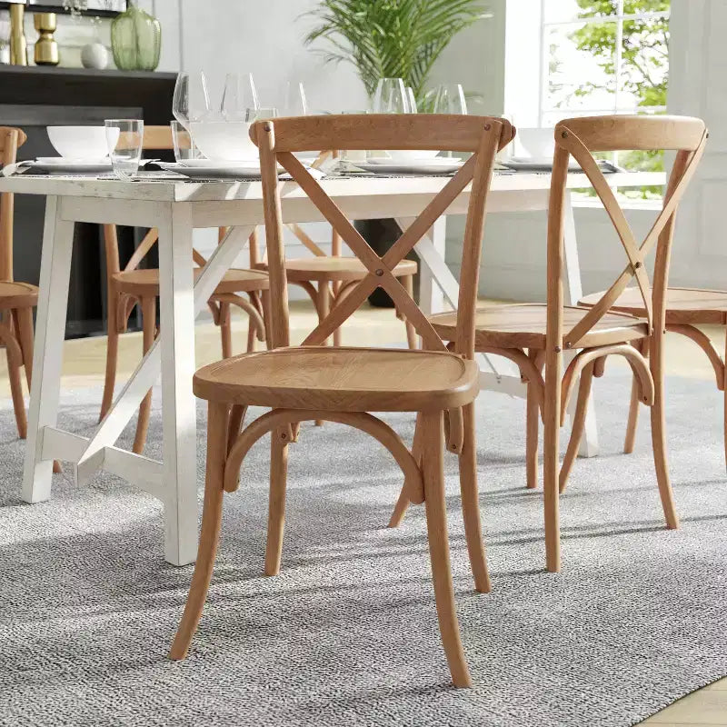 Sedia in legno con schienale a X – Vari colori – 1 posto
