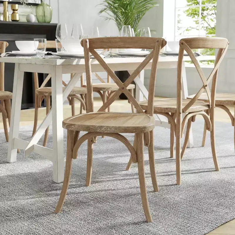 Sedia in legno con schienale a X – Vari colori – 1 posto
