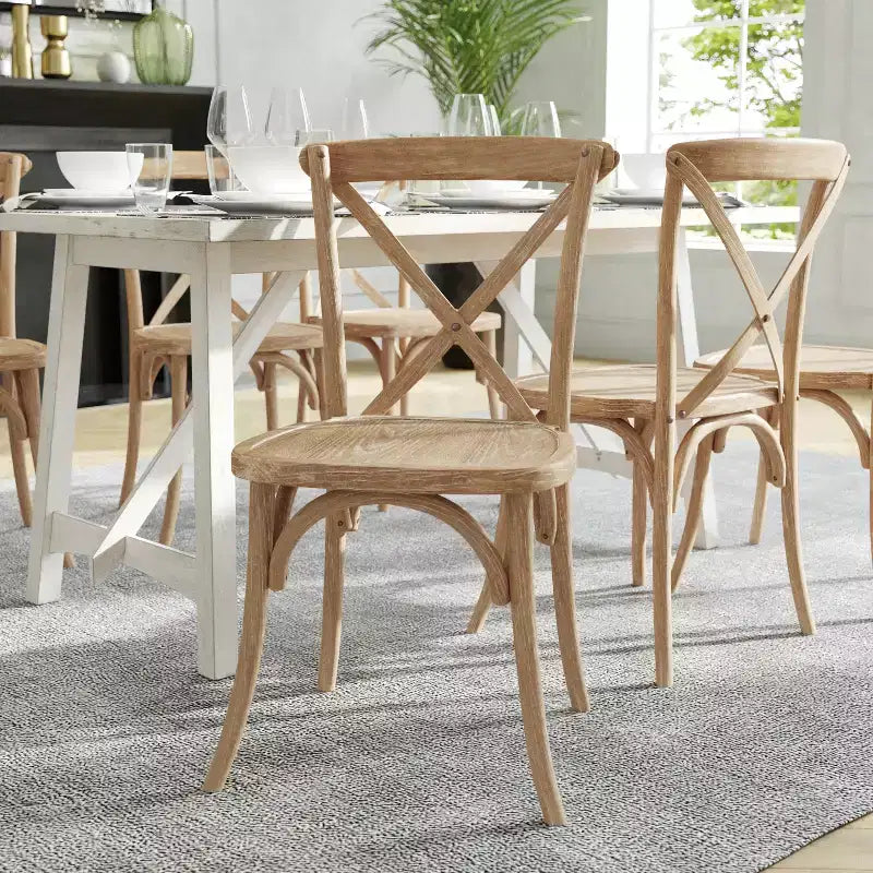 Sedia in legno con schienale a X – Vari colori – 1 posto