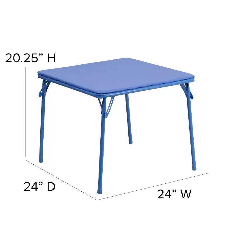 Set Tavolo e Sedie Pieghevoli per Bambini 3 Pezzi – Nero / Blu / Beige / Bianco, Posti a sedere per 2