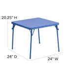 Set Tavolo e Sedie Pieghevoli per Bambini 3 Pezzi – Nero / Blu / Beige / Bianco, Posti a sedere per 2