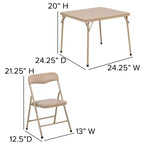 Set Tavolo e Sedie Pieghevoli per Bambini 3 Pezzi – Nero / Blu / Beige / Bianco, Posti a sedere per 2