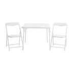 Set Tavolo e Sedie Pieghevoli per Bambini 3 Pezzi – Nero / Blu / Beige / Bianco, Posti a sedere per 2