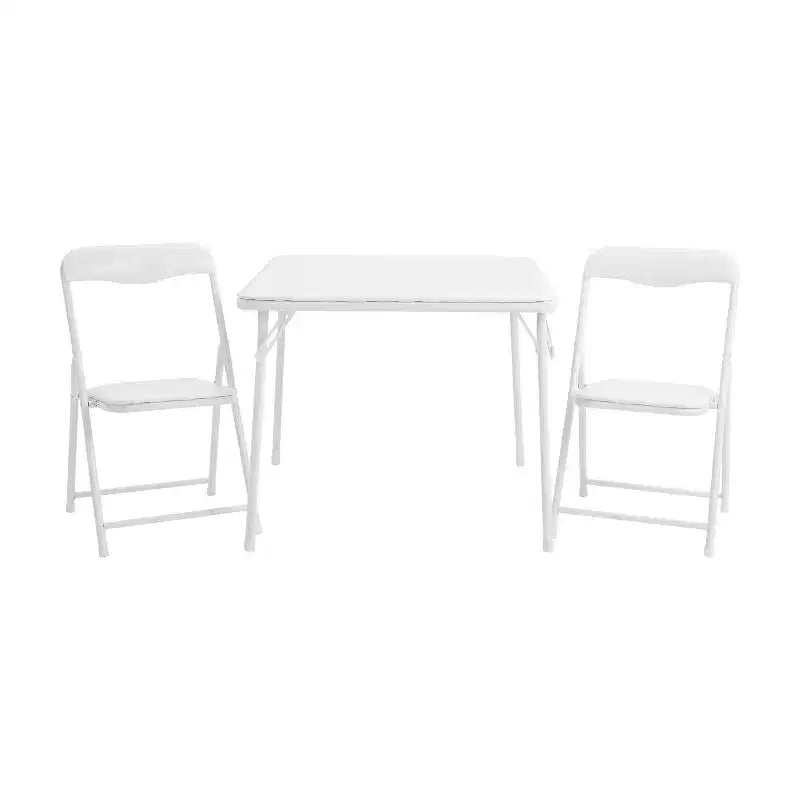 Set Tavolo e Sedie Pieghevoli per Bambini 3 Pezzi – Nero / Blu / Beige / Bianco, Posti a sedere per 2