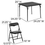 Set Tavolo e Sedie Pieghevoli per Bambini 3 Pezzi – Nero / Blu / Beige / Bianco, Posti a sedere per 2