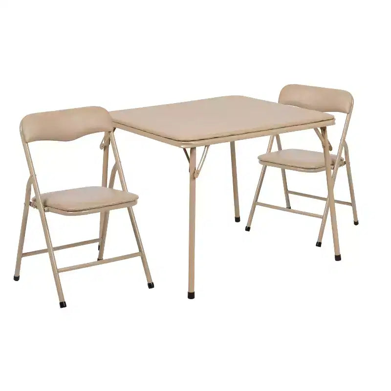 Set Tavolo e Sedie Pieghevoli per Bambini 3 Pezzi – Nero / Blu / Beige / Bianco, Posti a sedere per 2