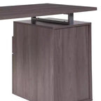 Scrivania industriale cenere scura / cenere chiara con 2 cassetti, telaio in metallo, 1 persona