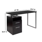 Scrivania industriale cenere scura / cenere chiara con 2 cassetti, telaio in metallo, 1 persona