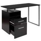 Scrivania industriale cenere scura / cenere chiara con 2 cassetti, telaio in metallo, 1 persona