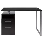 Scrivania industriale cenere scura / cenere chiara con 2 cassetti, telaio in metallo, 1 persona