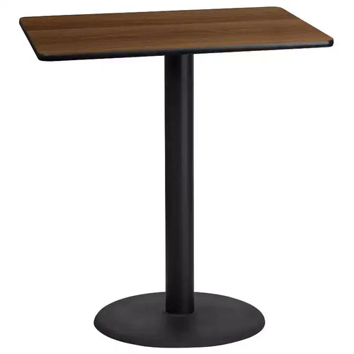 Emma and Oliver 30x42 Rectangular Laminate Bar Table with 24 Round Base