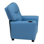 Beige/Nero/Blu/Rosa/Rosso/Marrone/Mimetico, Vinile/Microfibra/Pelle sintetica/Tessuto, Poltrona reclinabile per bambini con portabicchieri, 1 posto