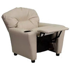 Beige/Nero/Blu/Rosa/Rosso/Marrone/Mimetico, Vinile/Microfibra/Pelle sintetica/Tessuto, Poltrona reclinabile per bambini con portabicchieri, 1 posto